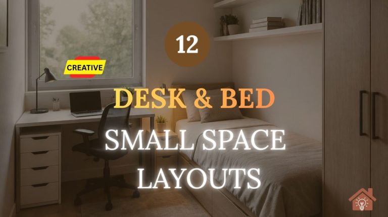 desk and bed small space layouts ideas