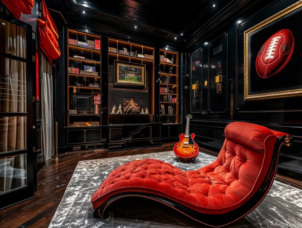 Moody-Room-with-Red-Chaise-and-Dark-Finishes