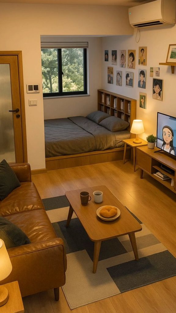 Tuck the Bed Into an Alcove with a Bookcase Headboard