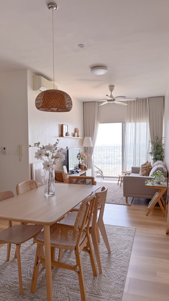 Woven Pendant Warm Up a Pale Open-Plan Space