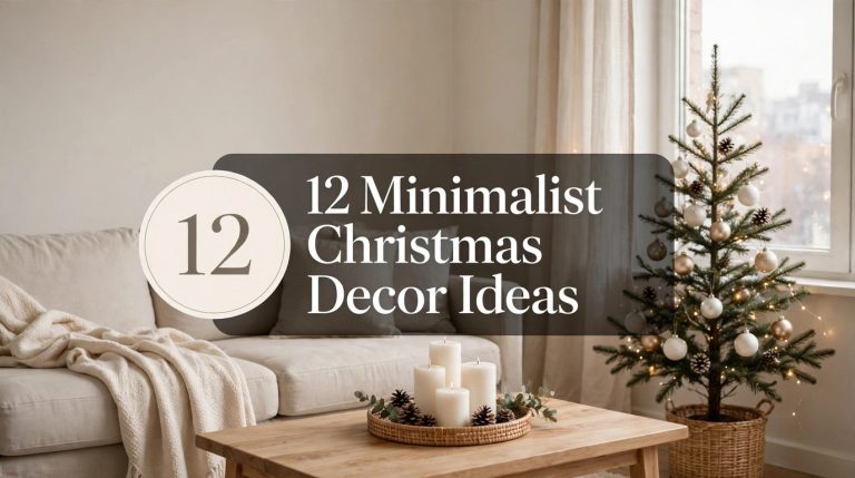 ** Minimalist Christmas decor ideas for apartments — calm neutral holiday styling in a small living room