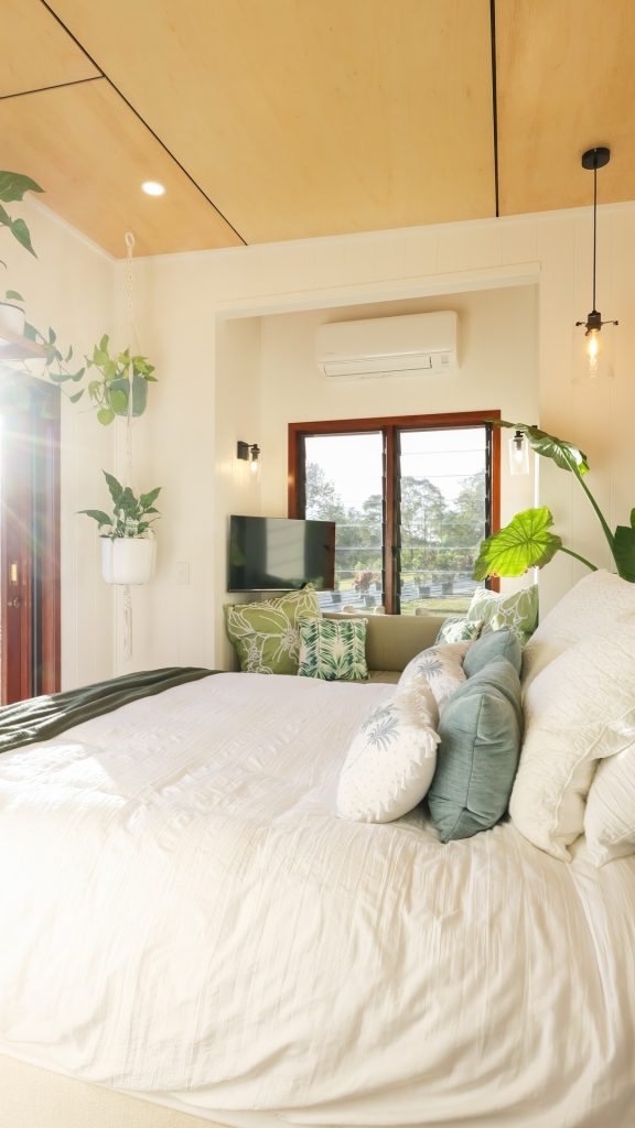 Hang Plants and Lights From Above to Keep the Floor Clear